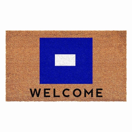 Calloway Mills Personalized Door Mat, Blue, White, Black, Natural, 30 in W x 48 in L 108123048P